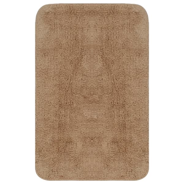 Badrumsmattor 3 st tyg beige