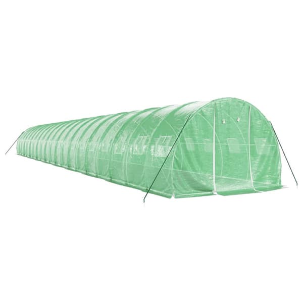 Växthus med stålram grön 60 m² 20x3x2 m