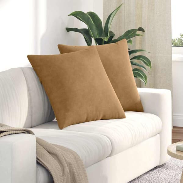 Sofakuddar 2 pcs Brun 80 x 80 cm Kordread tyg