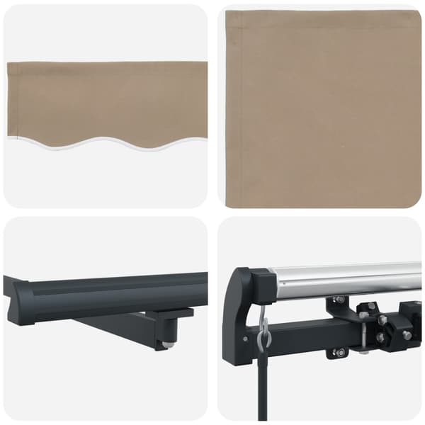 Utfällbar markis Beige 450 × 300 cm Polyester och Stål