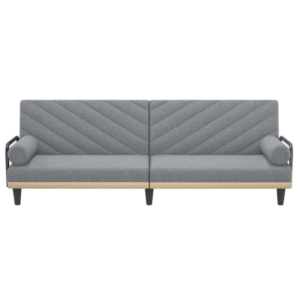 Bäddsoffa med armstöd ljusgrå tyg