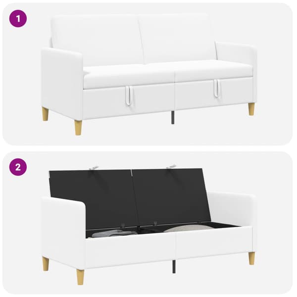 Soffa med förvaring Vit 172 x 78 x 87 cm Polyester