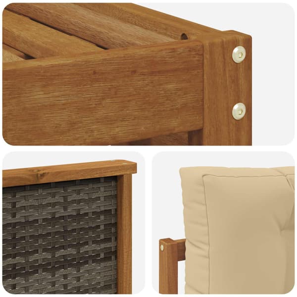 Utomhussoffset 8 pcs Naturlig och Beige