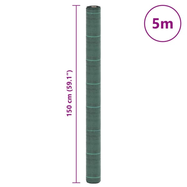 Ogräsmatta grön 1,5x5 m PP