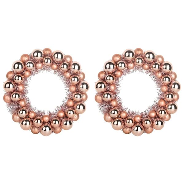 Julkulor kransar 2 pcs Rosenguld 33 x 33 x 7 cm Polystyren