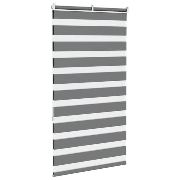 Rullgardin zebra mörkgrå 80x150 cm tyg bredd 75,9 cm polyester