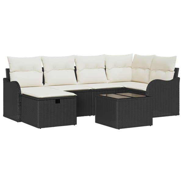 Trädgårdsoffset 7 st Poly rattan