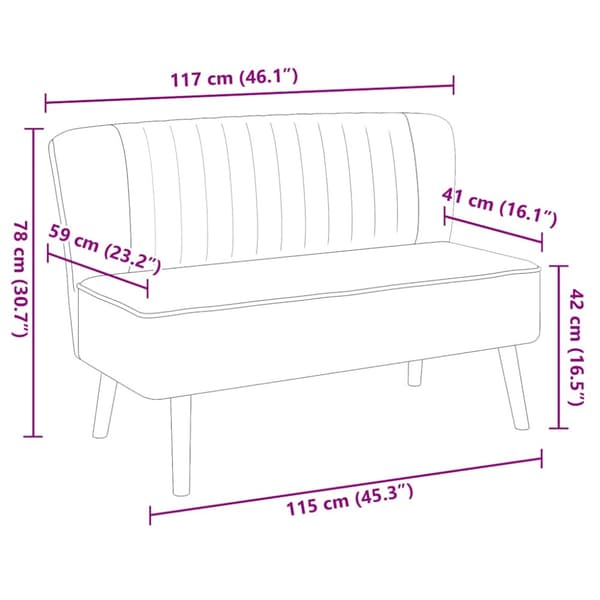 Soffa 117x55,5x77 cm tyg grön