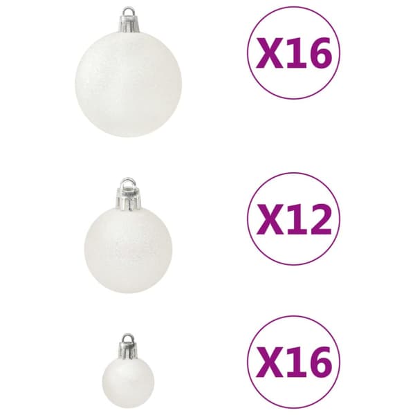 Julgranskulor 100 delar vit