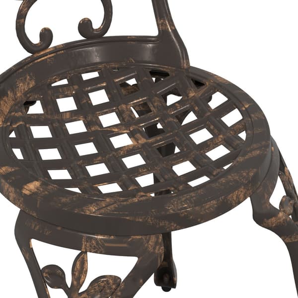 Trädgårds Bistro Set 3 pcs Brons Aluminium