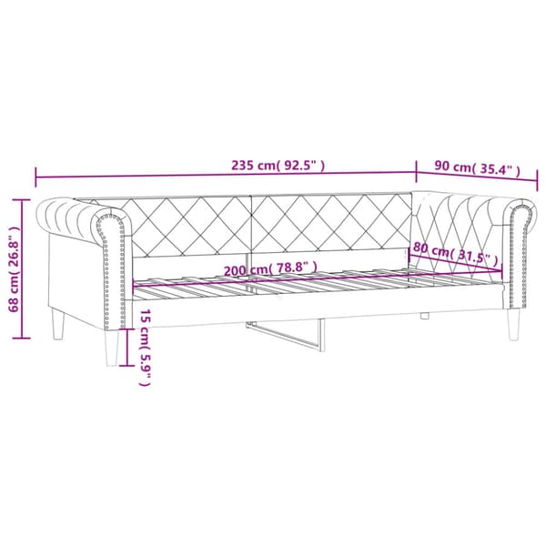 Dagbädd vit 80x200 cm konstläder