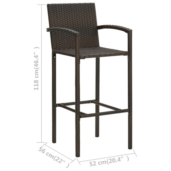 Barstolar 4 st brun konstrotting