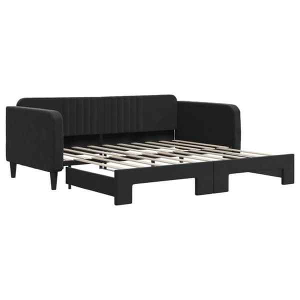 Dagbädd utdragbar svart 90x190 cm sammet