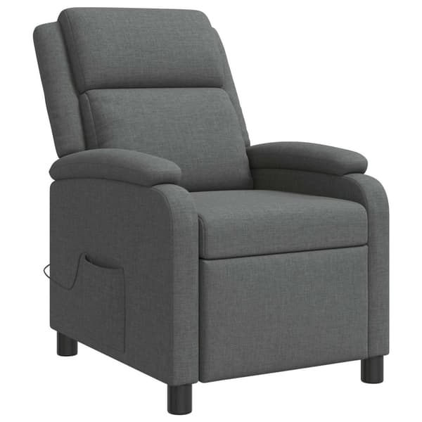 Massagefåtölj Mörkgrå Tyg