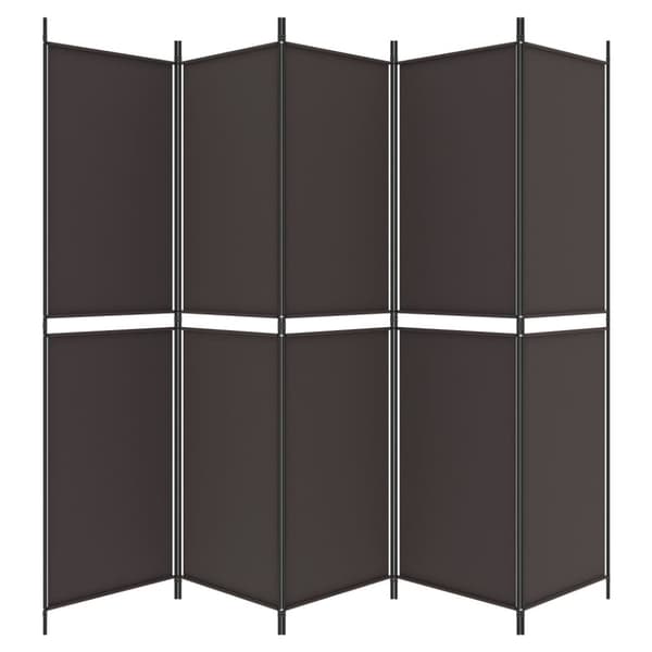 Rumsavdelare 5 paneler brun 250x200 cm tyg