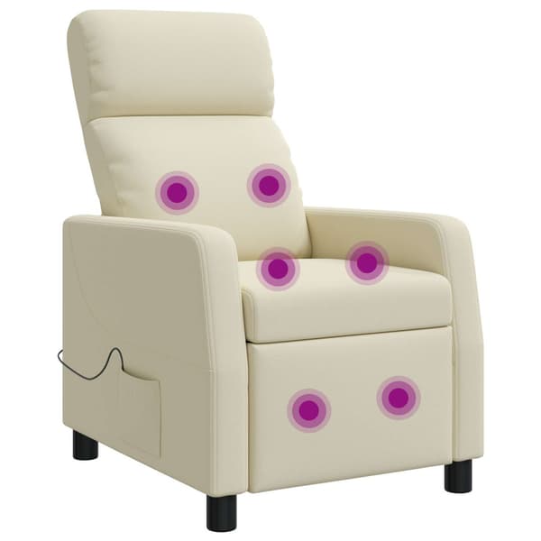 Massagefåtölj Gräddvit Konstläder