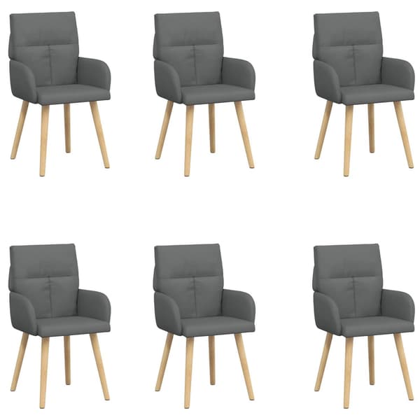 Matstolar 6 pcs Tyg Mörkgrå 60 x 56 x 96 cm