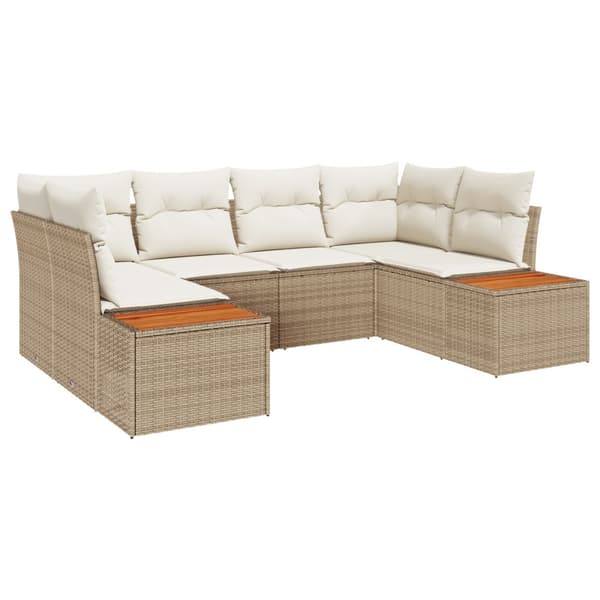 Trädgårdsoffset 6 st Beige konstrotting