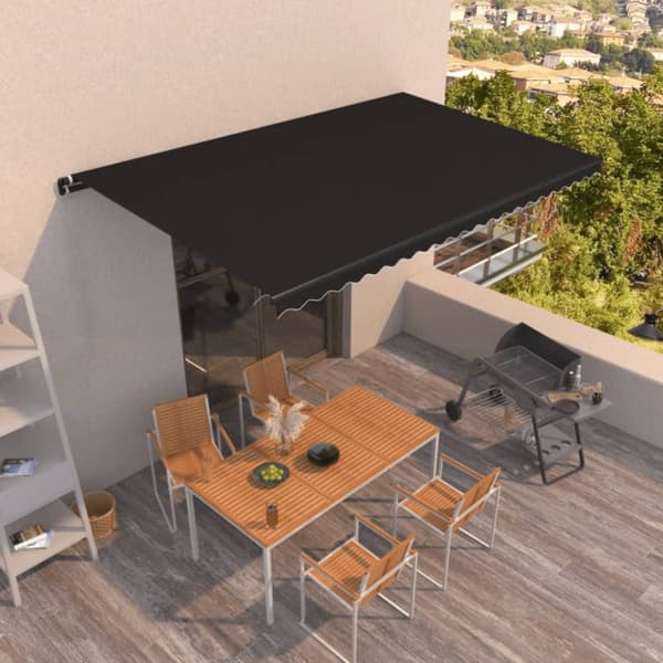 Markis manuellt infällbar 500x350 cm antracit
