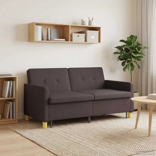 Pull Out Sofa Bed Mörkbrun Tyg