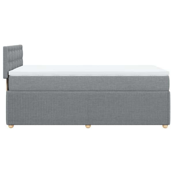 Ramsäng med madrass ljusgrå 80x200 cm tyg