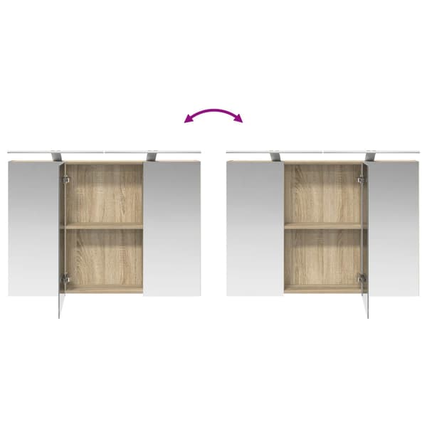 Badrumsmöbelset 4 pcs Sonoma-ek Konstruerat trä och glas