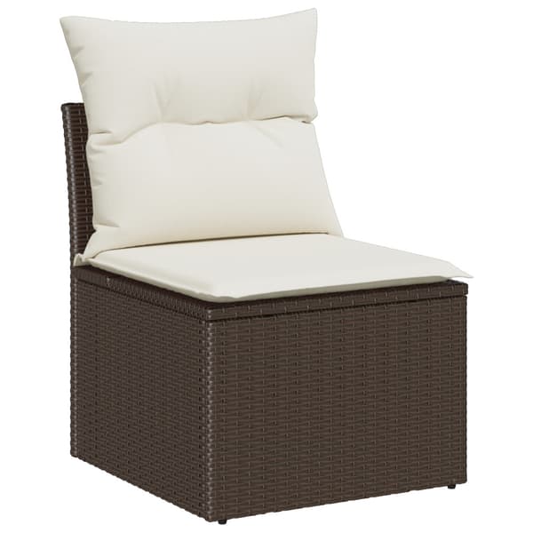 Soffset med kudde 7 pcs Brun konstrotting