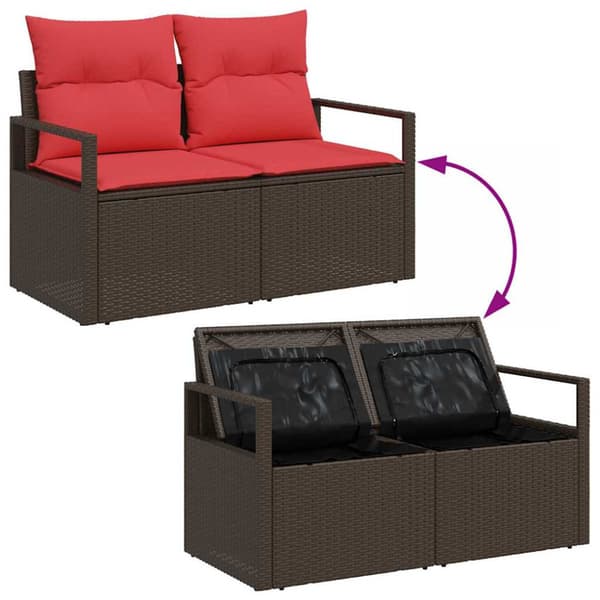 Trädgårdsoffset 6 st Brun Poly rattan