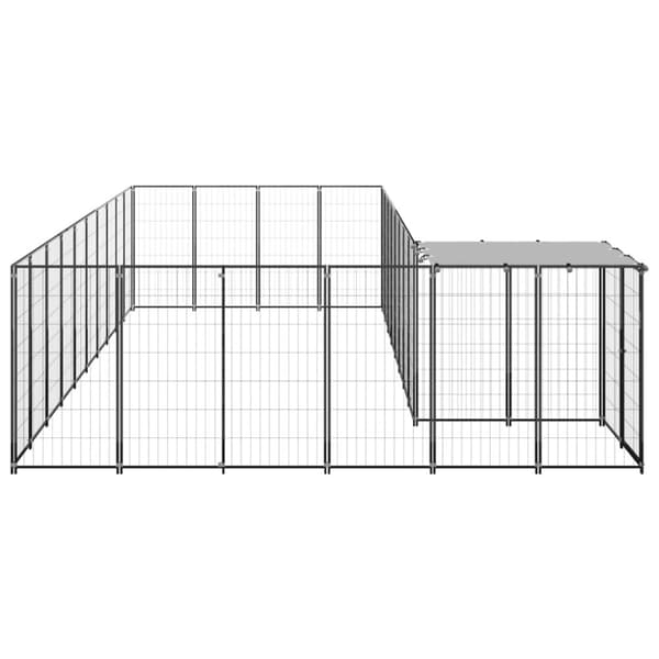 Hundgård svart 13,31 m² stål
