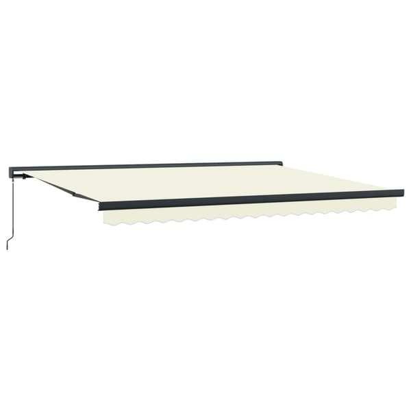 Utfällbar markis Krämfärgad och grå 400 × 300 cm