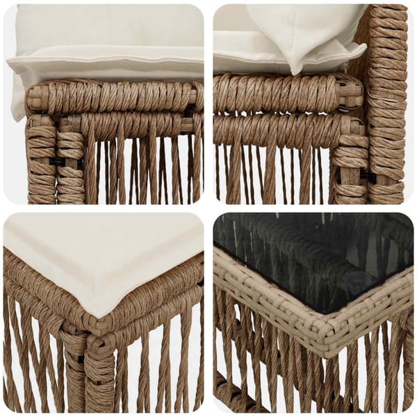 Trädgårdsoffset 8 st Beige konstrotting