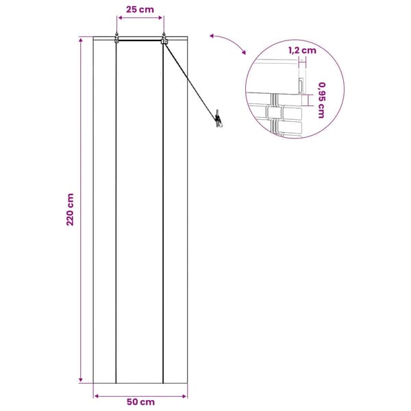 Rullgardin Brun 50 x 220 cm Bambu