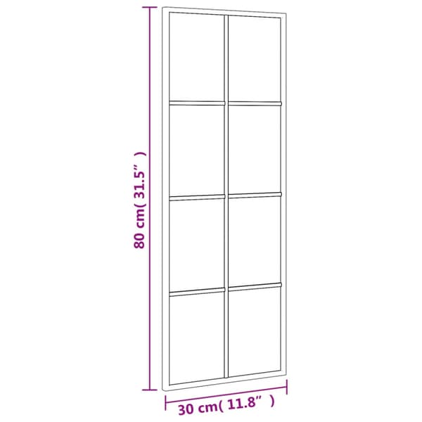 Väggspegel svart 30x80 cm rektangulär järn