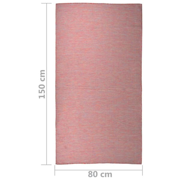 Utomhusmatta plattvävd 80x150 cm röd