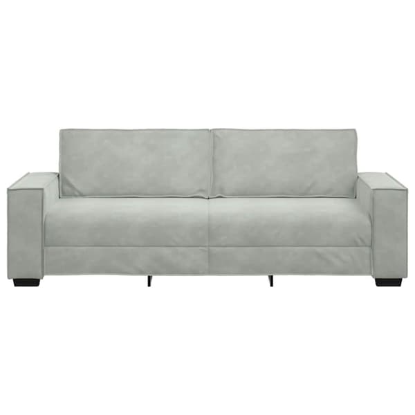 3-sitssoffa ljusgrå 220x78x84 cm sammet