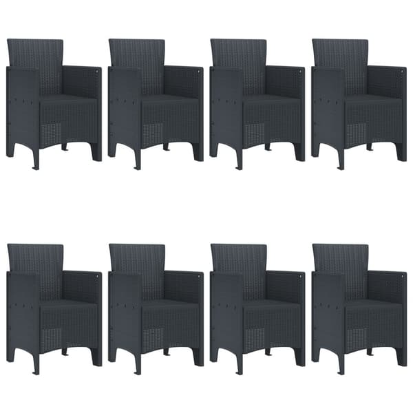 Trädgårdsmöbelset 9 pcs Antracit Polypropylen