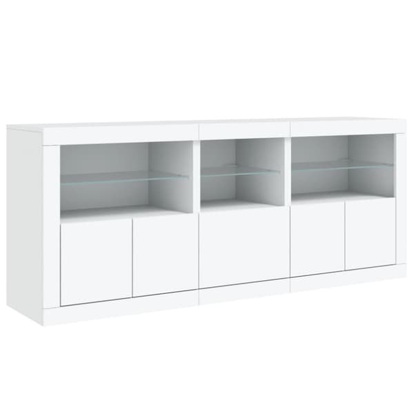 Skänk med LED-belysning vit 162x37x67 cm