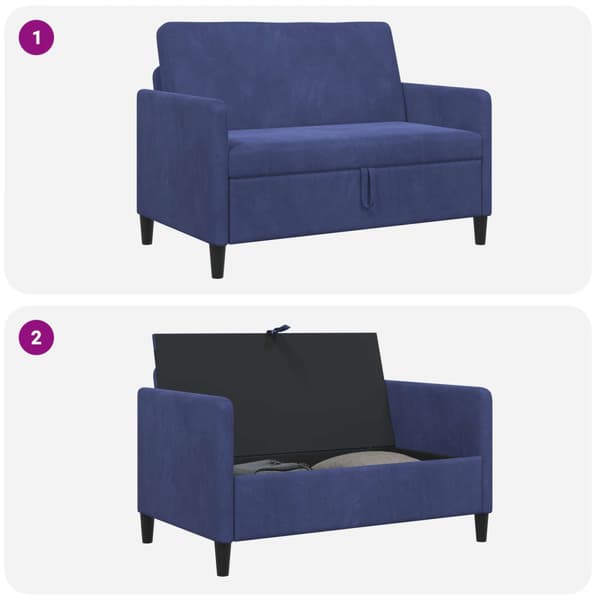 Soffa med förvaring Polisblå 122 x 78 x 87 cm Polyester