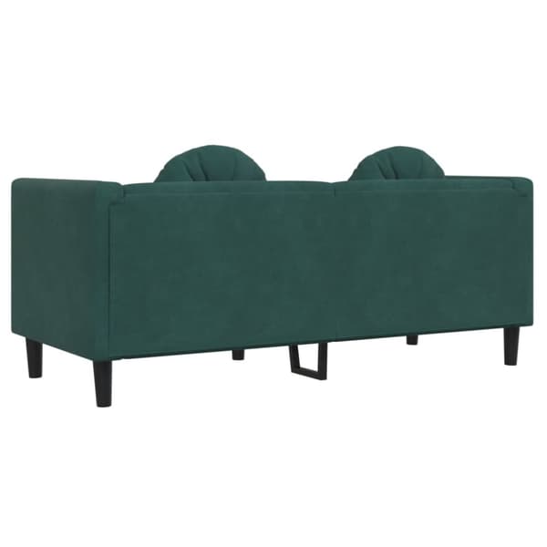 Soffa med kuddar 2-sits mörkgrön sammet