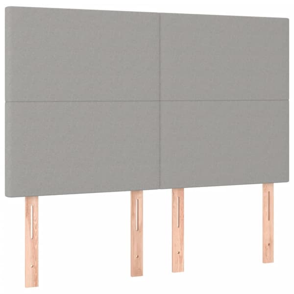 Ramsäng med madrass ljusgrå 140x190 cm tyg