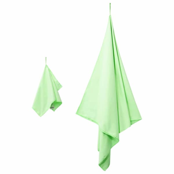 Sporthandduk Set 2 pcs Grön tyg