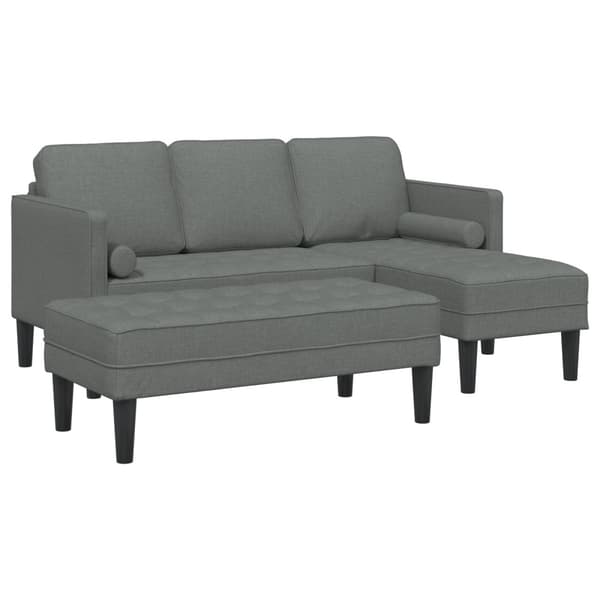 Soffset med kudde 2 pcs Mörkgrå Polyester