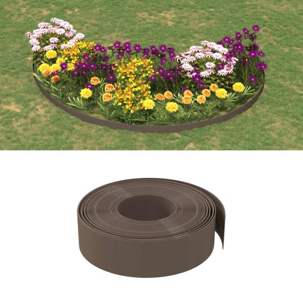 Rabattkant brun 3 st 10 m 15 cm polyeten