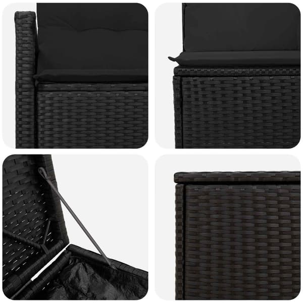 Soffset 5 st Svart Poly Rattan och stål