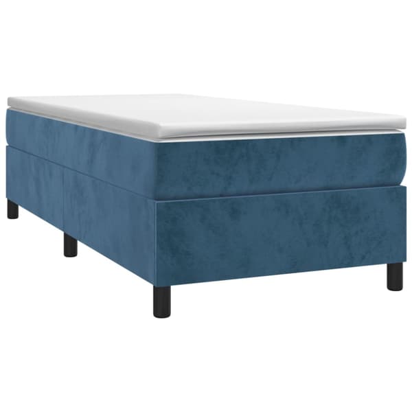 Boxspring-sängram mörkblå 90x190 cm sammet