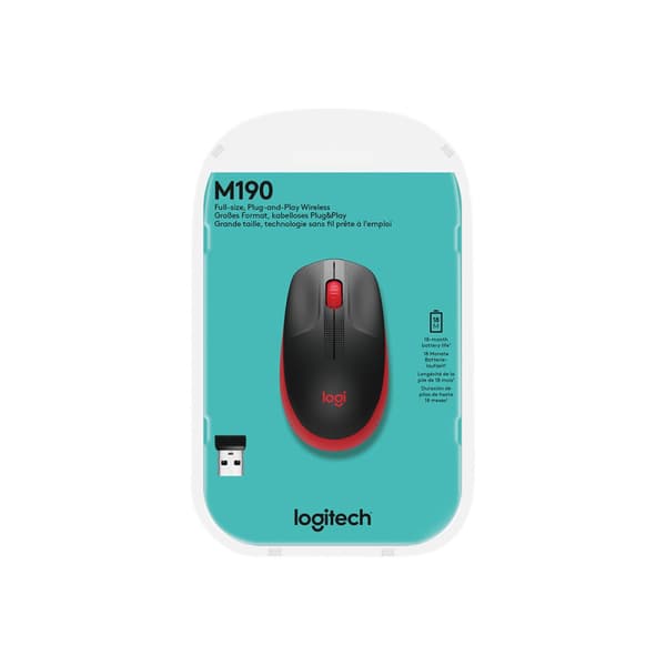 Logitech M190 - mus - röd