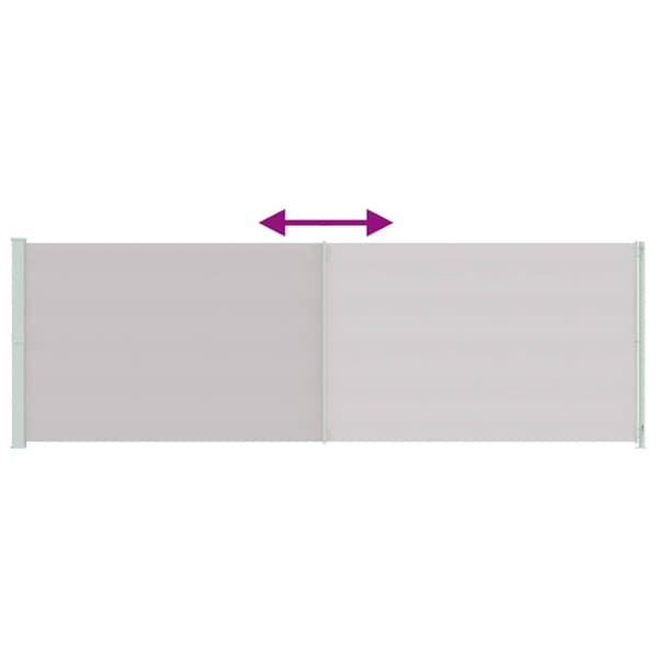 Infällbar sidomarkis 200x600 cm grå