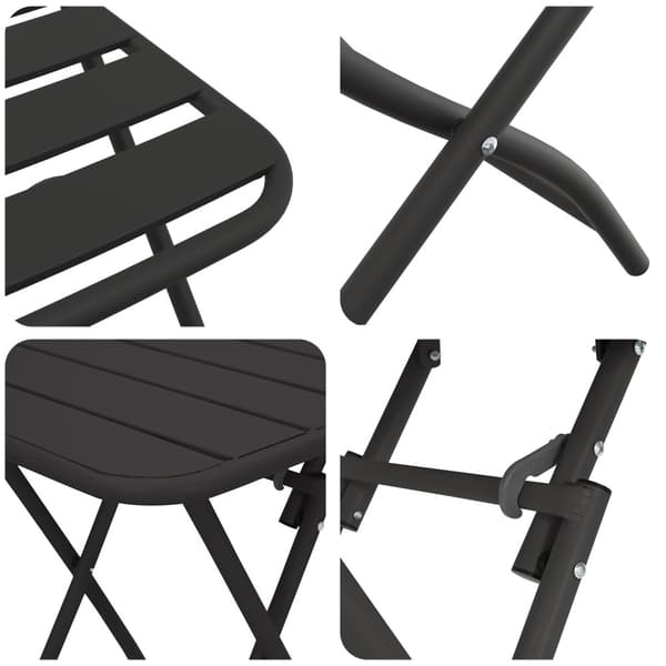 Bistroset 3 pcs Antracit Stål
