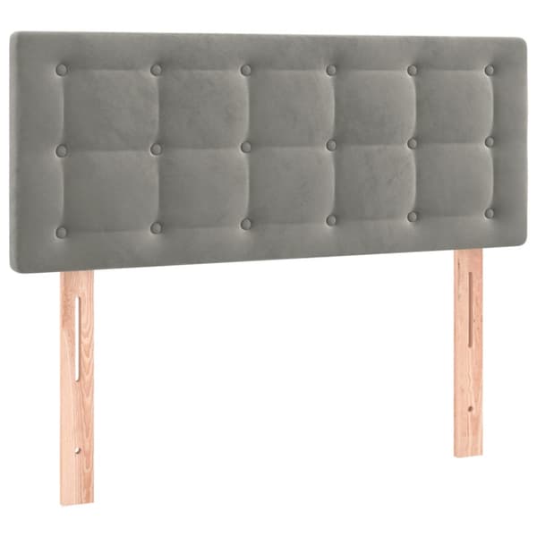 Ramsäng med madrass ljusgrå 90x190 cm sammet