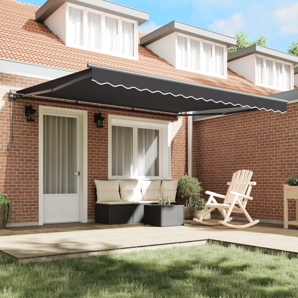 Markisram Antracit 400 × 300 cm Polyester med PU-beläggning